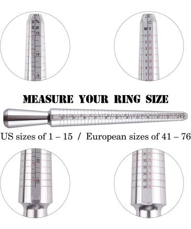 Ring Sizer Set - Stainless Steel Ring Sizers & Aluminum Ring Mandrel - 27 Pcs Metal Ring Gauges (Size 1-13) - Finger Sizer Tool for Accurate Measurement - Buy Online on GoSupps.com