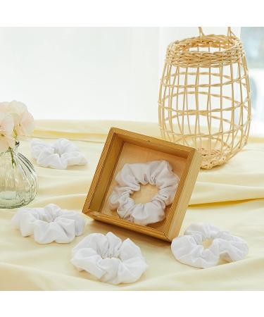 Tigeen 24 Pcs Cotton Scrunchies Bulk Hair Ties in White - Hair Accessories for Women, Girls, and Kids - Buy Online on GoSupps.com