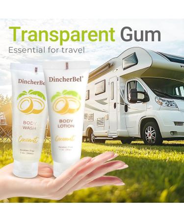DincherBel Travel Size Body Wash and Body Lotion - Bulk Hotel Toiletries Supplies for Guests - Refreshing Tropical Coconut Scent Shower Gel and Body Cream for Men & Women (1 Fl Oz 100 Pack) - Buy Online on GoSupps.com