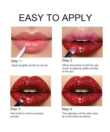 Ownest Beauty KYDA Glitter Lip Kit - High Pigmented Metallic Powder for Lips with Lip Primer and Brush - Buy Online on GoSupps.com
