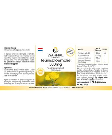 Nighting Cup Oil 500mg - Cold-Pressed Linoleic & Gamma-Linolenic Acid - 250 Softgel Capsules | German Quality by Warnke Vital Substances - Shop Now! - Buy Online on GoSupps.com