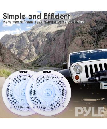 Pyle 240W 6.5 Low-Profile Waterproof Marine Speakers - 1 Pair Slim Style Outdoor Audio System w/ Illuminating LED Lights - Buy Online on GoSupps.com