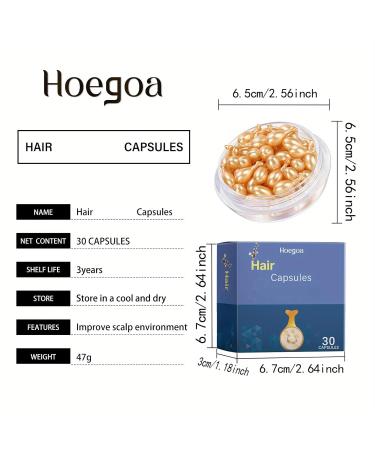 Hair Oil Capsules for Frizzy & Dry Hair - Nourishing Treatment Serum for Damaged Hair - 60 Caps Repair Formula - Buy Online on GoSupps.com