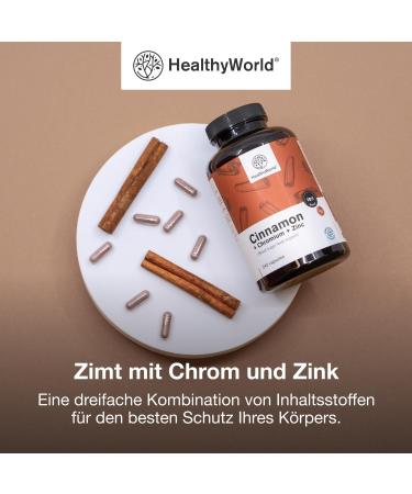 Be Healthy Group doo Cinnamon with Chromium and Zinc 240 Vegetable Capsules Vegetarian High Dosage 4month supply Top Quality 3 Active Ingredients Support Blood Sugar Levels - Buy Online on GoSupps.com