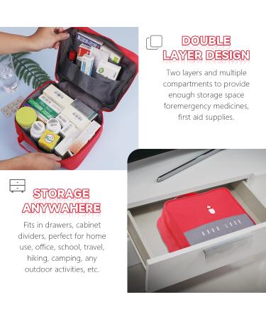 Buy Tikplus Large Waterproof Travel Pharmacy Bag - Portable First Aid & Emergency Bag for Home & Camping - Red - Buy Online on GoSupps.com