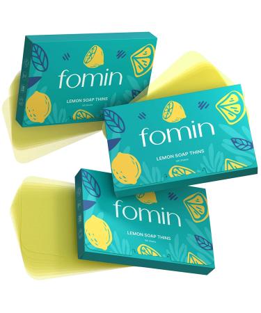 FOMIN - Antibacterial Paper Soap Sheets for Hand Washing - (300 Sheets) Lemon Portable Travel Soap Sheets  Dissolvable Camping Mini Soap  Portable Soap Sheets