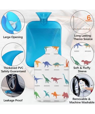 Dinosaur Heat Bottle with Fluffy Cover - 2L Hot Water Bottle for Cozy Nights Pain Relief for Back Neck & Shoulders - Buy Online on GoSupps.com