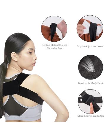 Adjustable Breathable Posture Corrector for Teens and Women | Upper Back Brace Support Straightener for 88-132 Lb | Corset Spine Support Belt for Pain Relief | Black - Buy Online on GoSupps.com
