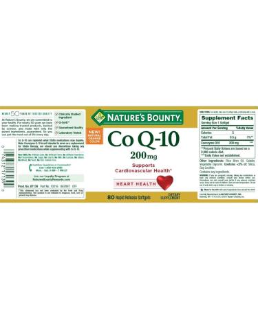 Buy Nature's Bounty CoQ-10 Q-Sorb 200 mg Softgels - Extra Strength 80 ct Pack of 3 | International Shipping Available - Buy Online on GoSupps.com