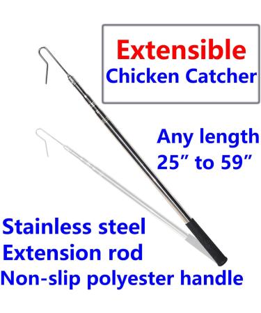 GLOBOTECH Extendable Chicken Catcher Leg Hook - Stainless Poultry Hook Fowl Catcher 25" Extend to 59" Perfect Tool for Safe and Easy Handling of Fowl Duck Catcher Instead of Bird Catching Net - Buy Online on GoSupps.com