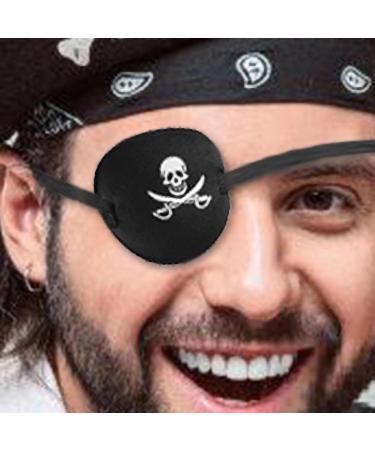 Adjustable Pirate Eye Patches - Skin Friendly Black Out Blindfold for Adults | Portable Soft Eye Covering - Buy Online on GoSupps.com