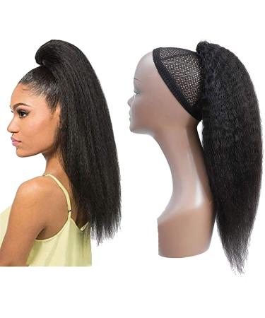 Hair Chignon Long Curly Shaggy Ponytail Hair Extensions Natural Black with Drawstring Hair Comb Ponytail Hair Bun for Black Women Messy Bun Hair Piece (Color : Black Size : 22 inch) - Buy Online on GoSupps.com