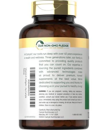 Carlyle Vitamin E 1000 IU Softgels | with Mixed Tocopherols | 120 Pills | Naturally Sourced Supplement | Non-GMO and Gluten Free Formula 120 Count (Pack of 1) - Buy Online on GoSupps.com
