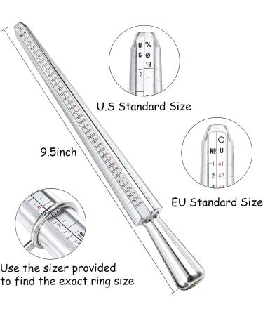 NuLink Aluminum Ring Sizer Measuring Tool - Dual Measurement Size Metal Rings Mandrel Kit for Women and Men - Adjustable Ring Size Adjuster Tool - Buy Online on GoSupps.com