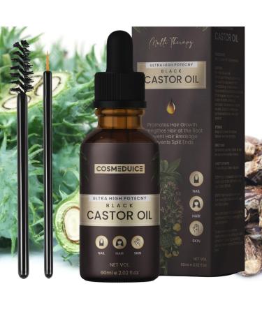 Jamaican Black Castor Oil Hair Growth Organic Cold-Pressed Pure Hexane-Free Glass Bottle 60ML