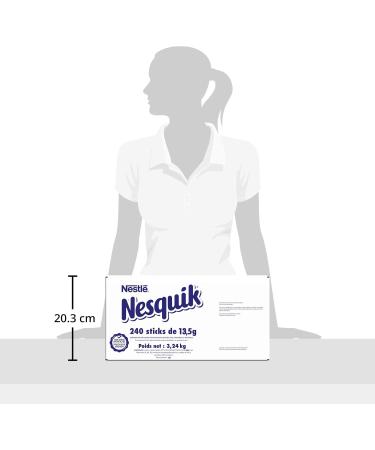 Nestl Nesquik Cocoa Powder Drink - Chocolate Flavor - Breakfast - Box of 240 Individual Sticks 13.5 g - Buy Online on GoSupps.com