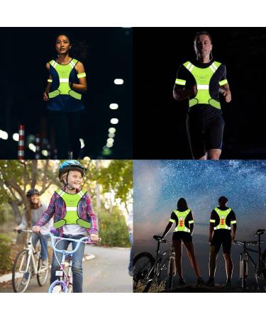 Ninefo Reflector Safety Vest for Jogging & Biking | Adjustable Light-Up Warning Vest with 2 Reflecting Tapes - Buy Online on GoSupps.com