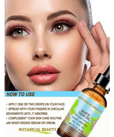 Botanical Beauty White Chia Seed Oil | 100% Pure Natural Virgin Cold-Pressed | 0.5 Fl oz for Face Skin Hair & Nails | Rich in Vitamin E - Buy Online on GoSupps.com