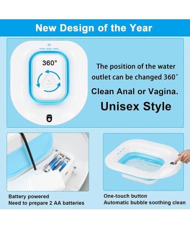YYYSTZ Electric Sitz Bath for Hemorrhoids & Postpartum Care - Collapsible Hip Bath Basin in Blue - Buy Online on GoSupps.com