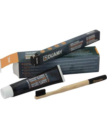 Duamy Activated Carbon Toothpaste for Whitening + Bamboo Toothbrush | Lightening & Brightening 80G - Buy Online on GoSupps.com