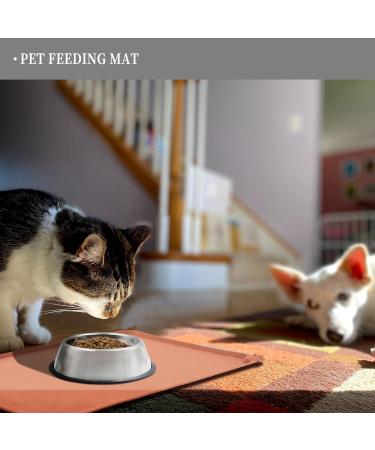 Reopet Silicone Pet Feed Mat - Waterproof Dog & Cat Mats with Elevated Edges - 47 x 30 cm Light Salmon - Ideal for Mess-Free Feeding - Buy Online on GoSupps.com