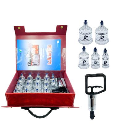 ADDY & PLUSY (Made in Korea) Hansol Professional Cupping Therapy Equipment 19Cups Set (English Manual) + Lancing Device + Lancet 100pcs + Alcohol Swab 100pcs