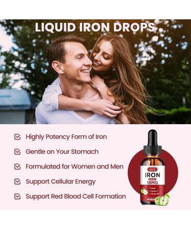 Liquid Iron Supplement for Women & Men Iron Drops Iron Supplements for Anemia with Folate, Vitamin C, B12 for Red Blood Cell Support-Green Apple Flavor, 2 Fl Oz Green Apple 2 Fl Oz (Pack of 1) - Buy Online on GoSupps.com