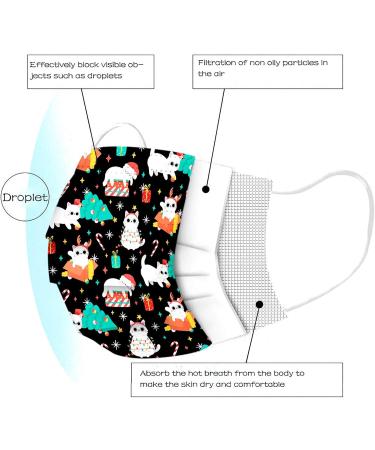 Honian 50PC Christmas Disposable Face_Mask for Adults Women Men with Winter Cute Colored Design Holiday Theme 3ply Breathable (#12) - Buy Online on GoSupps.com
