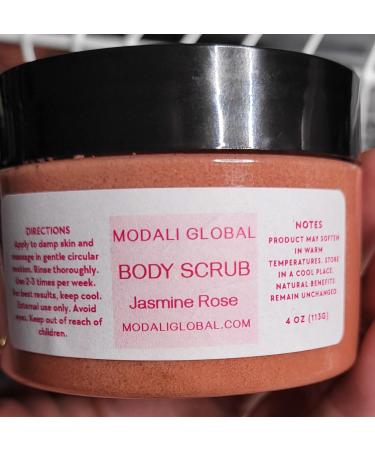 Modali Global Jasmine Rose Natural Body Scrub with Shea Butter Mango Butter Vitamin E 4 oz