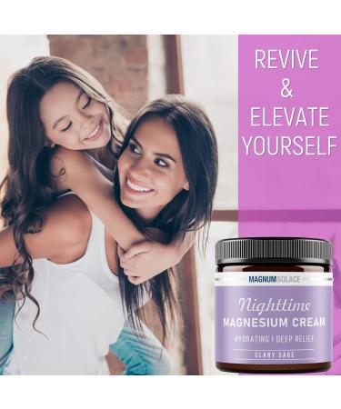 Magnum Solace Magnesium Lotion Nighttime Magnesium Cream Apply to Legs Arms or Chest - Topical Magnesium Chloride USA Made and Safe for Kids (Clary Sage) - Buy Online on GoSupps.com