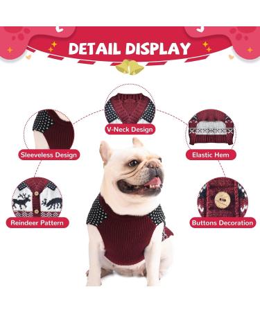 Cozy Christmas Dog Sweater | Warm Winter Knitted Pet Sweater | Reindeer Design for XS Dogs | Perfect Holiday Gift - Buy Online on GoSupps.com