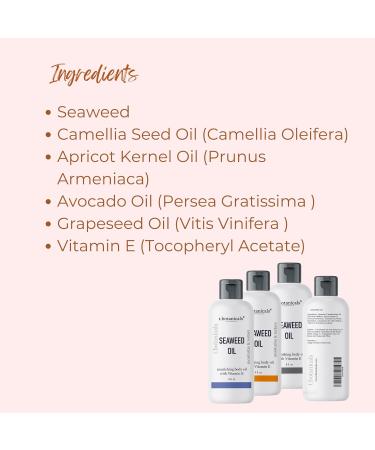 Seaweed Body Oil 8 oz | Nourishing Sea Moss Oil for Anti-Aging & Hydration | Firming Kelp Moisturizer for Face Hair & Skin | Fast Absorbing Non-Greasy | Citrus Scent - Buy Online on GoSupps.com