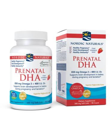 Nordic Naturals Prenatal DHA Strawberry 90 Soft Gels