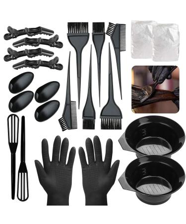 Premium Material Superhairpieces 22 Pieces Hair Dye Coloring Kit Including 2 Hair Tinting Bowl 4 Dye Brushes 2 Hair Dye Combs 4 Ear Covers 4 Hairdressing Clips 2 Disposable Hair Capes 1 Pair of Vinyl Disposable Gloves 2 Dye Paste Mixers for DIY Salon Hair