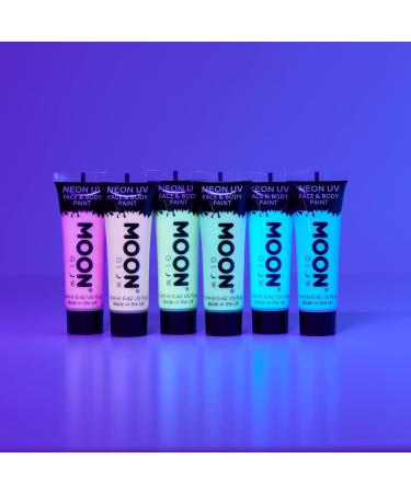 Moon Glow Pastel Neon UV Face and Body Paint Set - 6 Colors + UV Keychain (12ml) - Perfect for Festivals & Parties - Buy Online on GoSupps.com