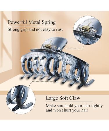 Ruicoo 12 Pcs Non-slip Large 4 Inch Hair Claw Clips - Strong Hold Hair Clamps for Women & Girls with Thick Hair - Buy Online on GoSupps.com
