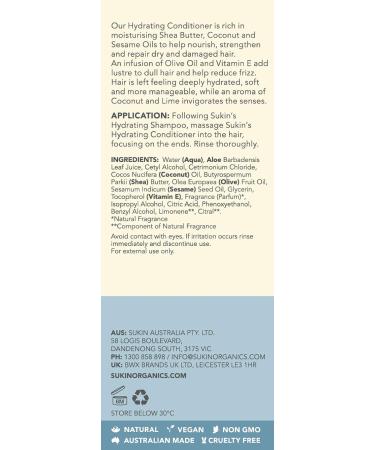 Sukin Haircare Hydrating Conditioner 33.82 oz - Nourishing Moisture for Healthy Hair | International Shipping Available - Buy Online on GoSupps.com