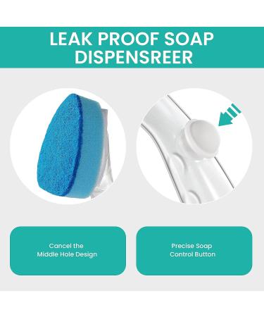 Non-Scratch Dishwand Refill with Handle - 6 Heavy Duty Refills & Replacement Sponge Heads Set - Soap Control Scrubbers for Dishwashing - Blue - Buy Online on GoSupps.com