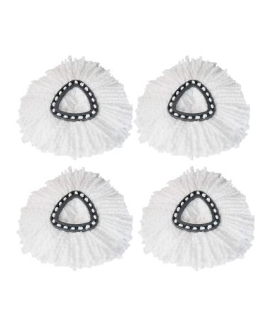 Mop Heads Replacements for Microfibers Mop Head Refills, Easy Cleaning Spin Mop Replacement Head(4 Pack) White 4pcs