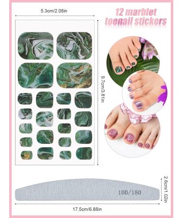 Kalolary Self-Adhesive Nail Film Stickers - 12 Sheets Marbled Nail Art Designs for DIY Manicure & Fashion Decor - Buy Online on GoSupps.com