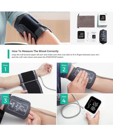 Automatic Upper Arm Blood Pressure Monitor with Adjustable Cuff, Backlit Display, 2 Users Memory - Includes Charging Cord | 240 Sets Memory - Buy Online on GoSupps.com