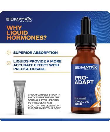 BioMatrix Pro-Adapt Progesterone in Oil (4mg per Drop, 500 Drops) - Micronized with Vitamin E | Superior to Progesterone Cream | 50% More Product - Buy Online on GoSupps.com