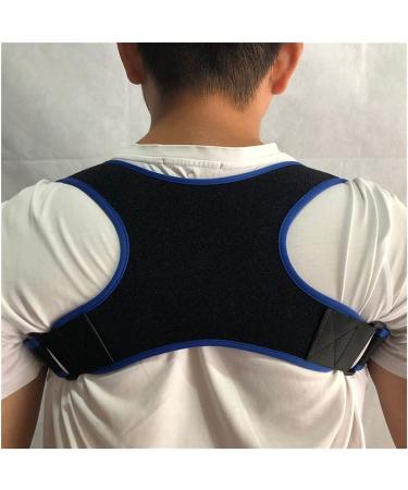 Posture Correction Shoulder Strap Support Belt Men Women Back Posture Corrector Adjustable Therapy Lumbar Brace Spine (Color : Blue Size : Medium) Feito na China Full moon lofty ambition