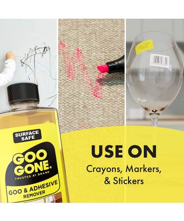 Goo Gone Adhesive Remover - 8 Ounce - Surface Safe Adhesive Remover Safely Removes Stickers Labels Decals Residue Tape Chewing Gum Grease Tar, Pack of 2 - Buy Online on GoSupps.com