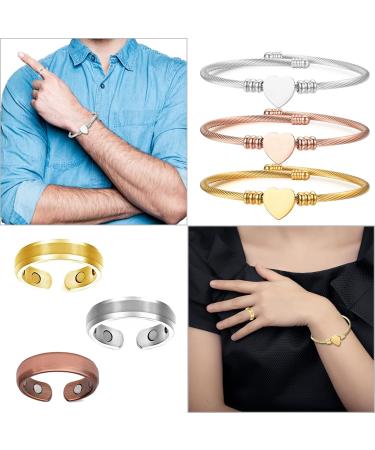 Crainoc Titanium Ion Osmium Arm Rings - 3Pcs Ultra Magnetic Therapy Bracelets for Lymph Drainage & Health - Buy Online on GoSupps.com