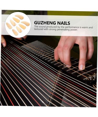 POPETPOP Guitar Pick 8 Pcs Guzheng nail pieces fingernail protectors kids guitar picks Finger Nails instrument fake nails para adultos kid stuff Guzheng Picks protection horns child 3X1.2X0.1CM Light Yellow - Buy Online on GoSupps.com