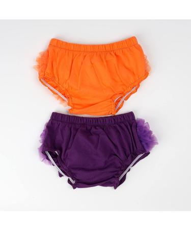 Hoolchean Baby Infant Girls 2PCS Tulle Ruffle Bloomer Set 12-24 Months - Orange & Purple - Buy Online on GoSupps.com