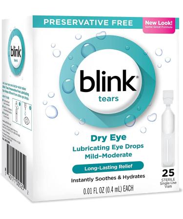Blink Tears Lubricating Eye Drops 4 Pack - 25 Count, 0.01 oz Each - Mild-Moderate Dry Eye Relief - Buy Online on GoSupps.com