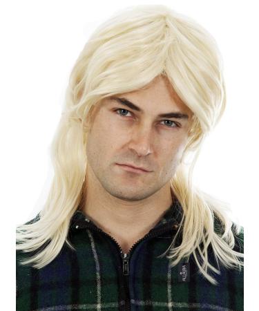 ALLAURA - Garth Wig Blonde Mullet Wigs Men 80s Costumes Mens Mullet Wig - Joe Dirt Mullet Wig Blonde Mullet