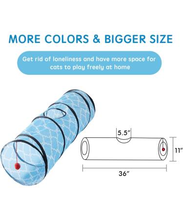 WH Cat Tunnels for Indoor Cats - Collapsible Tube Toy & Interactive Play Tent in Blue - Buy Online on GoSupps.com